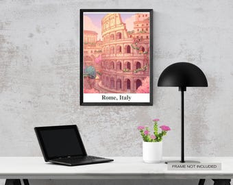 Rome Wall Art, Italy Travel Print, Colosseum Poster, Trevi Fountain Decor, Italian Cityscape Art, Rome Photography, Digital Download