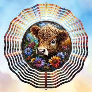 Diseño digital de Spinner de viento de vaca cósmica, fondo espacial PNG redondo, transferencia de tinta de sublimación para adornos de posavasos Winspinners imagen 4