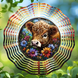 Diseño digital de Spinner de viento de vaca cósmica, fondo espacial PNG redondo, transferencia de tinta de sublimación para adornos de posavasos Winspinners imagen 1