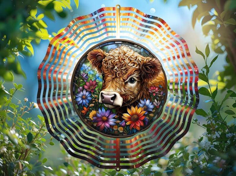 Diseño digital de Spinner de viento de vaca cósmica, fondo espacial PNG redondo, transferencia de tinta de sublimación para adornos de posavasos Winspinners imagen 5