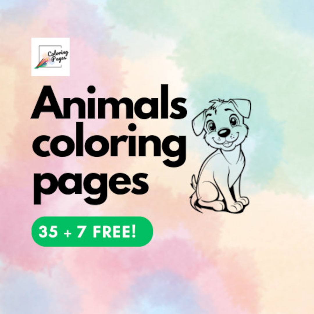 35 Kids Animal Coloring Pages 7 FREE - Etsy