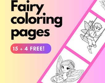 15 Fairy Coloring Pages + 4x FREE BONUS