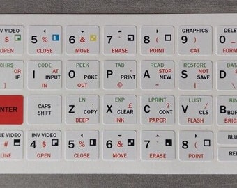 ZX Spectrum Keyboard stickers (white or black)