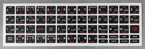 ZX Spectrum Keyboard Stickers (white or Black) - Etsy