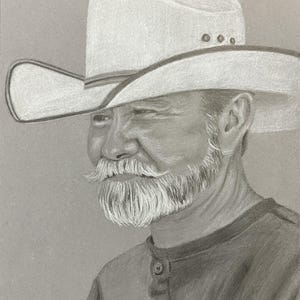 Custom Portrait - Graphite pencil drawing on gray paper