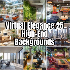 Modern Office Digital Backdrops, Blurred Professional Business Headshot Overlays, Personal Branding Portrait Digital Background, Zoom