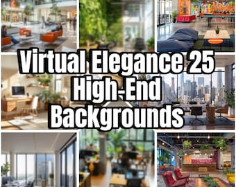Modern Office Digital Backdrops, Blurred Professional Business Headshot Overlays, Personal Branding Portrait Digital Background, Zoom