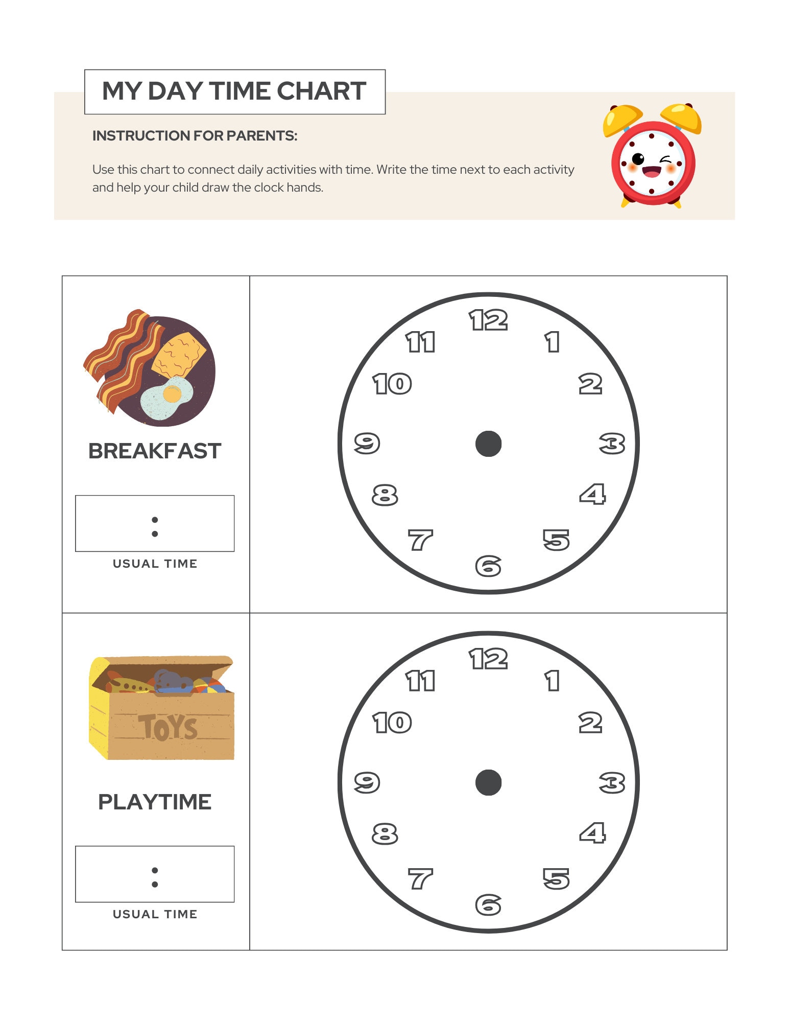 Learn the Clock Worksheets for Kids Downloadable and Printable - Etsy