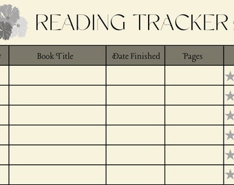Reading Tracker for 12 Books