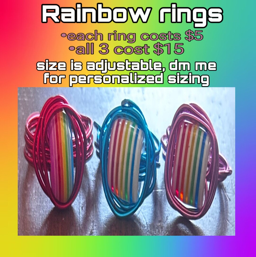 Rainbow Rings - Etsy