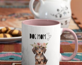 Two-tone mug, motif mug, gift mug, dog mom, dog mom, dog lover mug, dachshund