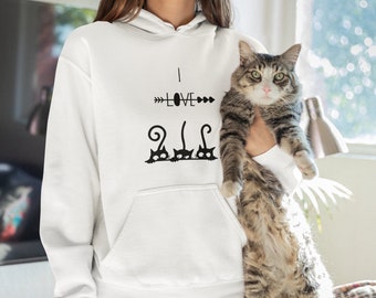 Unisex Hoodie, Funny Cat Hoodie, Cat Lover Hoodie, Cat Mom, Cat Dad, I Love Cats