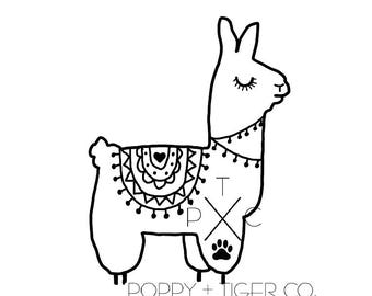 ベビーラマPNG | 高解像度のかわいい家畜クリップアート | 愛らしいラマのイラスト | 300 DPIダウンロード | 保育園の壁アート、印刷可能なアート