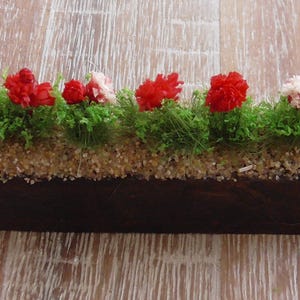 Handcrafted Mini Wood Flower Box for Seasonal Village Displays Dollhouse Fairy Gardens Diaromas