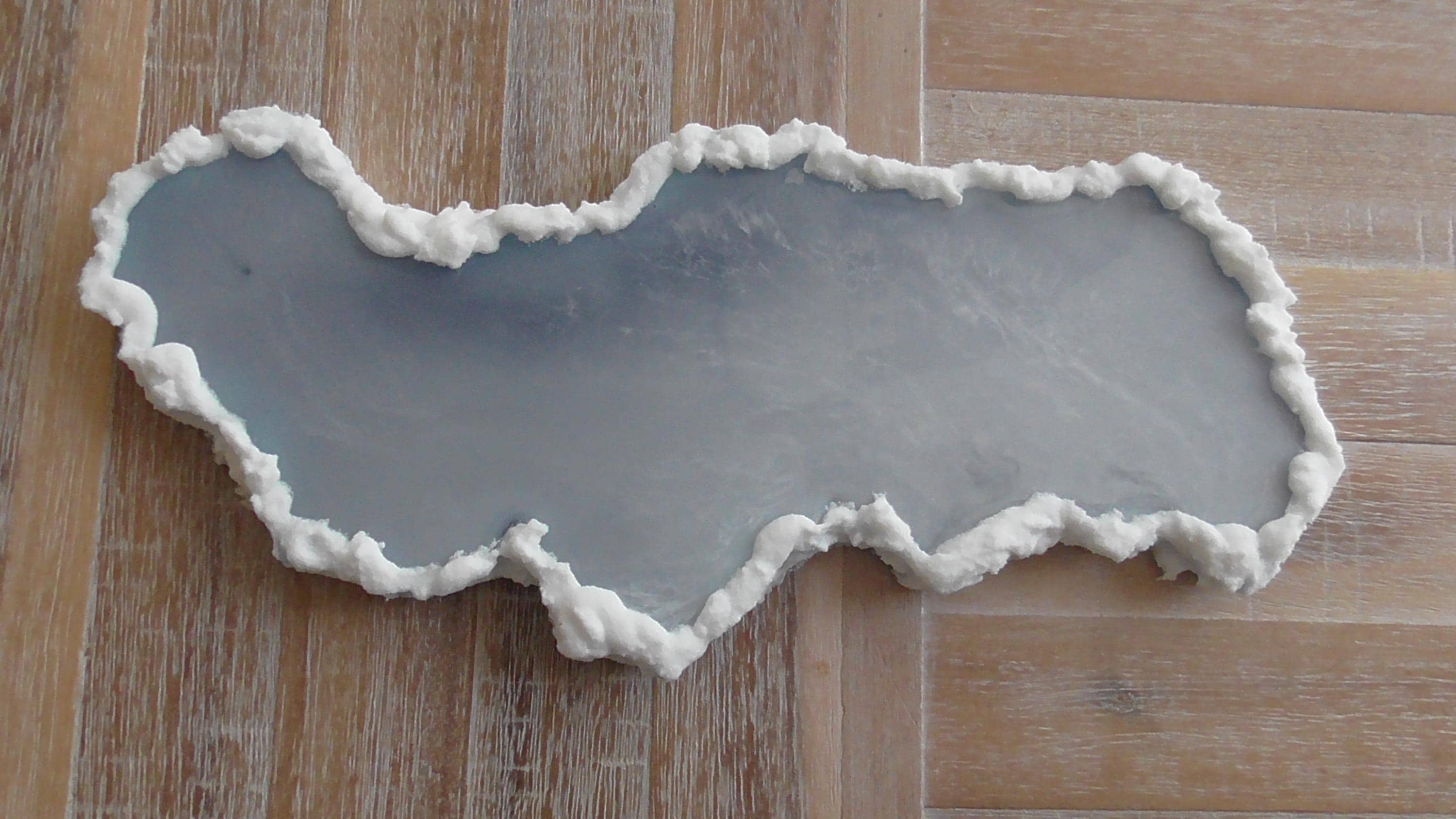 13" x 6" Handcrafted Resin Frozen Lake for Dioramas, Seasonal Villages, Railroads #572