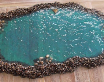 21" x 13" Resin Ocean Lake Seasonal Villages Dioramas Railroad Scenery #555