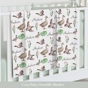 Personalizowany kocyk dla niemowląt w kształcie kaczki krzyżówki: wyjątkowy, przytulny kocyk szpitalny na prezent do pokoju dziecięcego i na baby shower