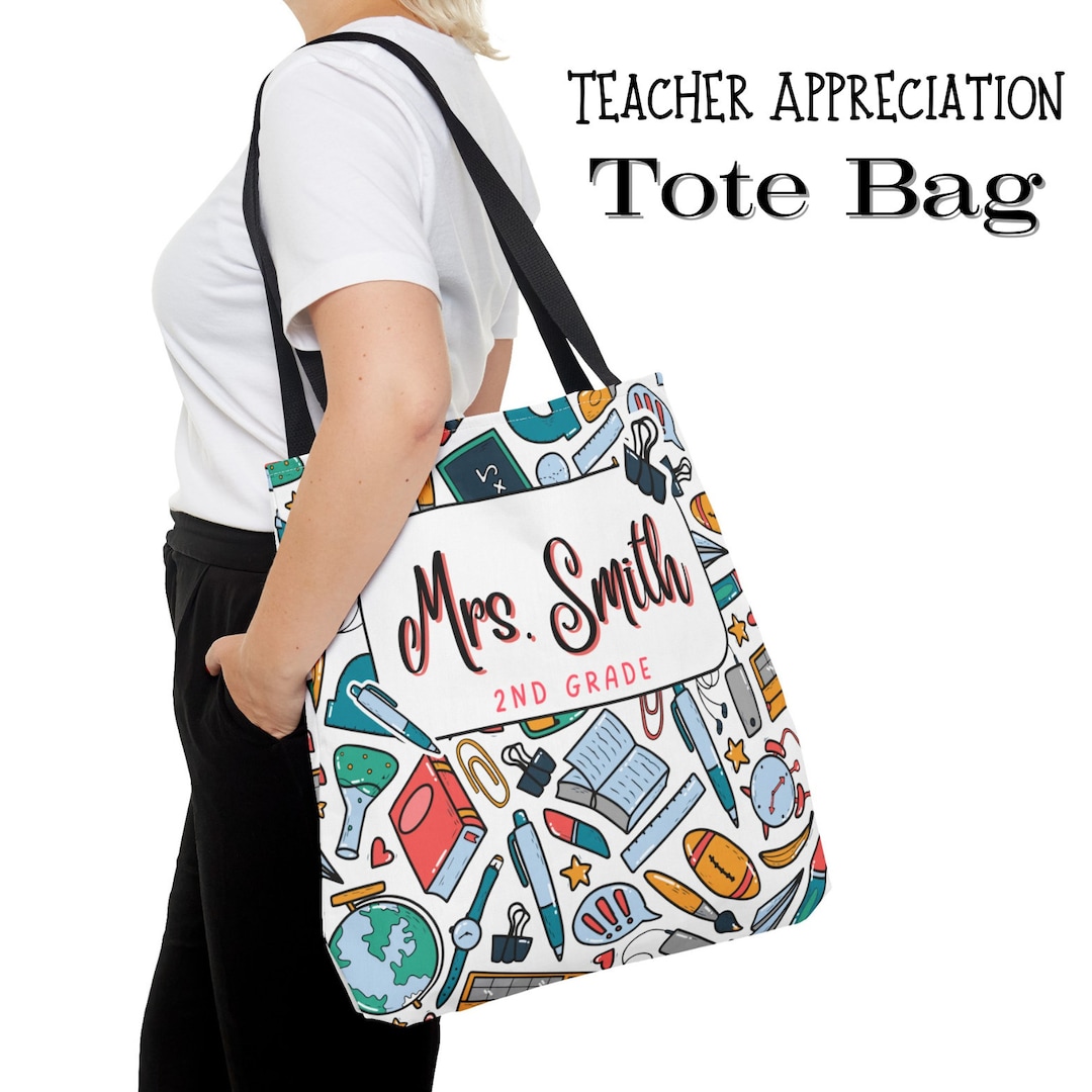 Personalized Teacher Tote Bag: Custom Appreciation Gift - Etsy