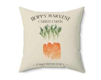 Easter Carrot Throw Pillow: Farmhouse Spring Decor