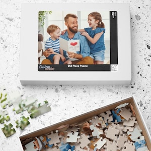 Rompecabezas personalizado con foto del Día del Padre: un regalo de recuerdo único para papá, abuelo y familia.