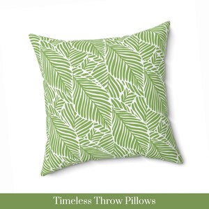 Tropical Leaf Throw Pillow: Preppy Living Room Decor
