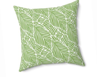 Tropical Leaf Throw Pillow: Preppy Living Room Decor
