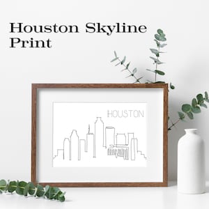 Houston Skyline Leinwand Kunstdruck Geschenk Home Decor
