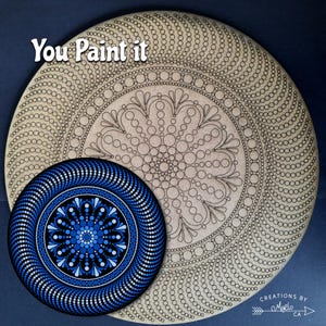 52 3D-ringdot-mandalapatroon | Doe-het-zelf |  Diameter 10" | Verfvoorraad | Lasergegraveerd op MDF van 3 mm