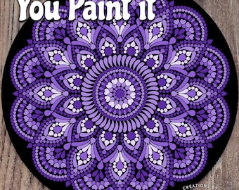 Dot Mandala Pattern: 7.25&quot; DIY Paint Craft (Laser Engraved)