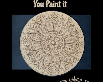 Dot Mandala Pattern: 8&quot; Laser Engraved DIY Paint Craft
