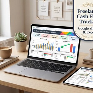 Freelance  Smoothing Spreadsheet , Variable Income Budget Tracker, Sinking Funds & Tax Buffer For Freelancers (Digital Download)