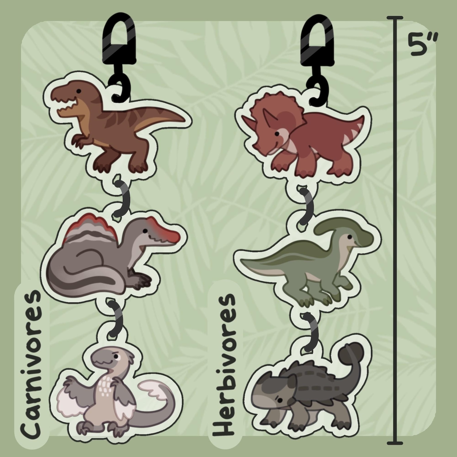 Dinosaur Connected Keychains - Etsy