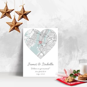 Tarjeta de felicitación con mapa personalizado • Ubicación personalizada • Elija fuente, PIN y forma • Tarjeta de coordenadas • Descarga digital