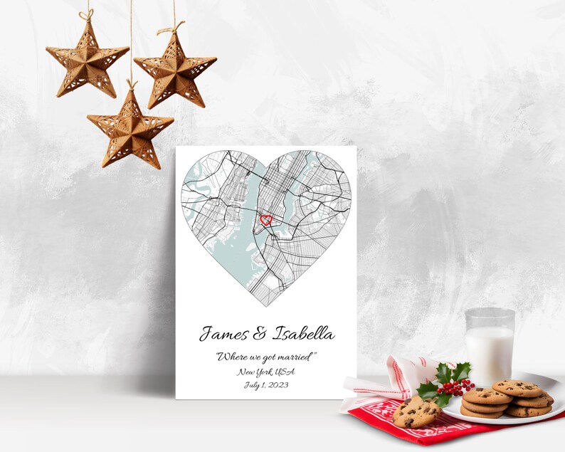 Custom Map Greeting Card • Personalized Location • Choose Font, Pin ...
