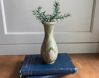Carved Green Onyx/Marble Bud Vase Living Room Bedroom Decor