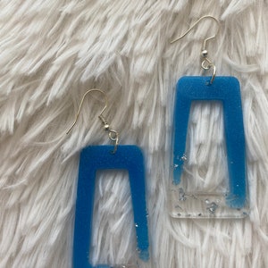 Boucle d'oreille RECTANGLE Bleu