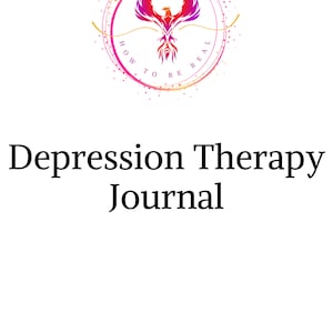 May include: A pink and orange phoenix rising from flames inside a gold circle with the text "How to be Real" on a white background. The text "Depression Therapy Journal" is below the circle. The text "Sandra Ammerlaan" is below the social media icons: Facebook, Instagram, and YouTube.