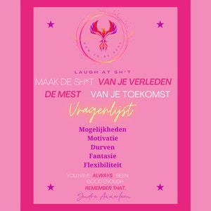 May include: Pink motivational poster with a phoenix graphic and the text "HOW TO BE REAL". The poster also includes the text "LAUGH AT SH*T MAAK DE SH*T VAN JE VERLEDEN DE MEST VAN JE TOEKOMST Vragenlijst Mogelijkheden Motivatie Durven Fantasie Flexibiliteit YOU HAVE ALWAYS BEEN GOOD ENOUGH. REMEMBER THAT. Sandra Ammerfaan".