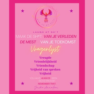 May include: Pink motivational poster featuring a phoenix graphic and the text "How to be real". The poster also includes the text "Laugh at sh*t. Make the sh*t of your past the fertilizer of your future. Question list: Joy, Kindness, Friendship, Freedom of speech, Freedom. You have always been good enough. Remember that. Sandra Ammerfaan."