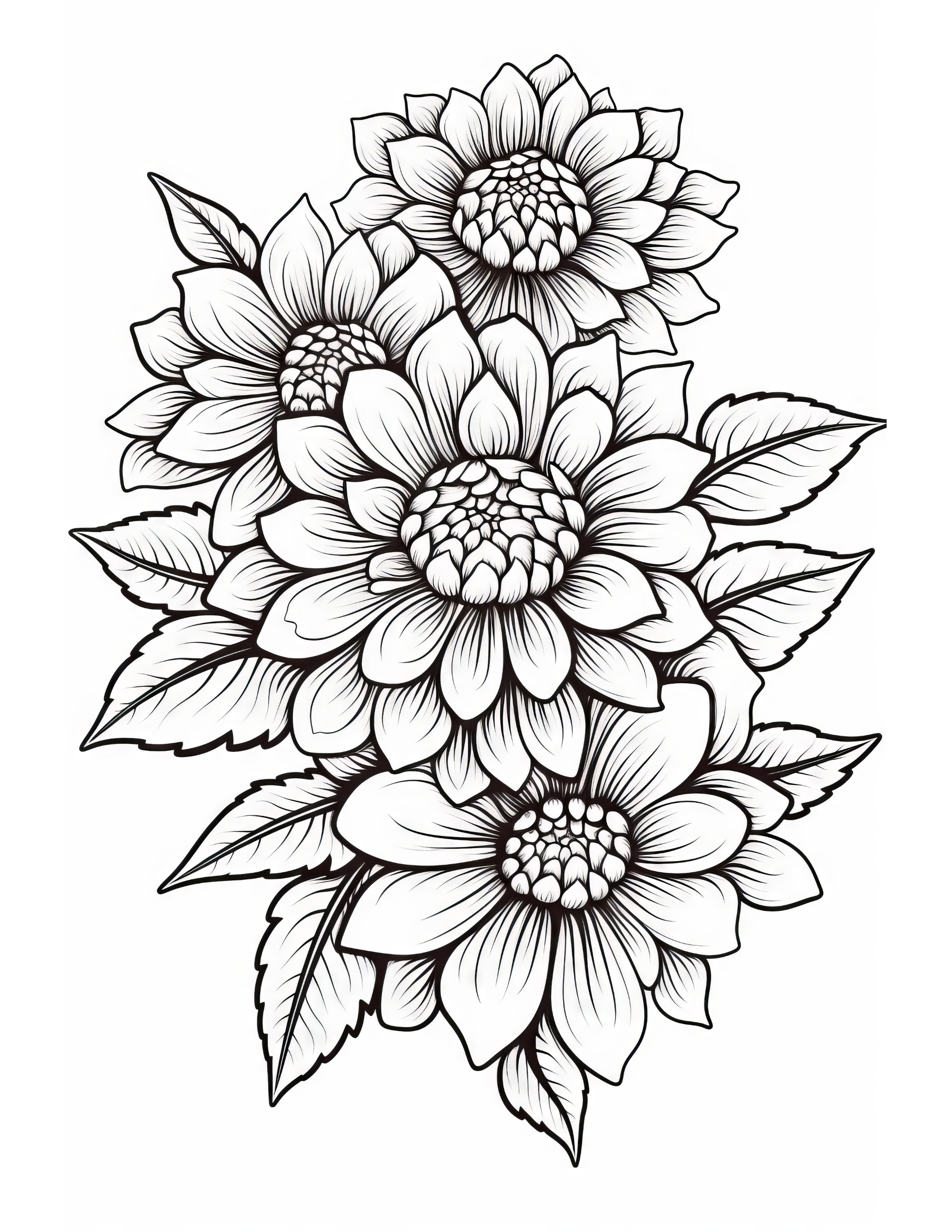 Flower Coloring Book Digital Download Print at Home - Etsy