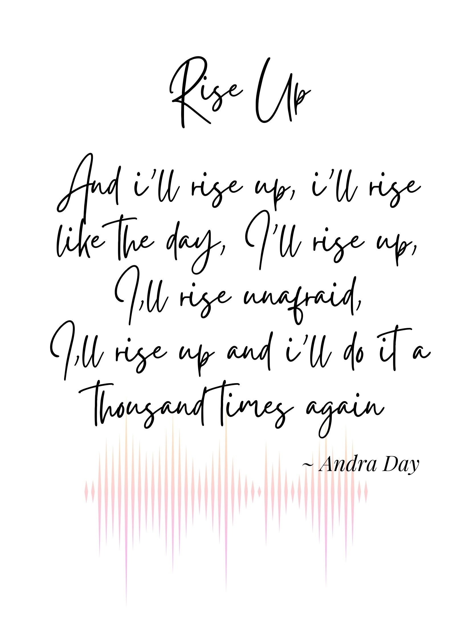 Rise up - Andra Day - Song Lyrics Print - Etsy