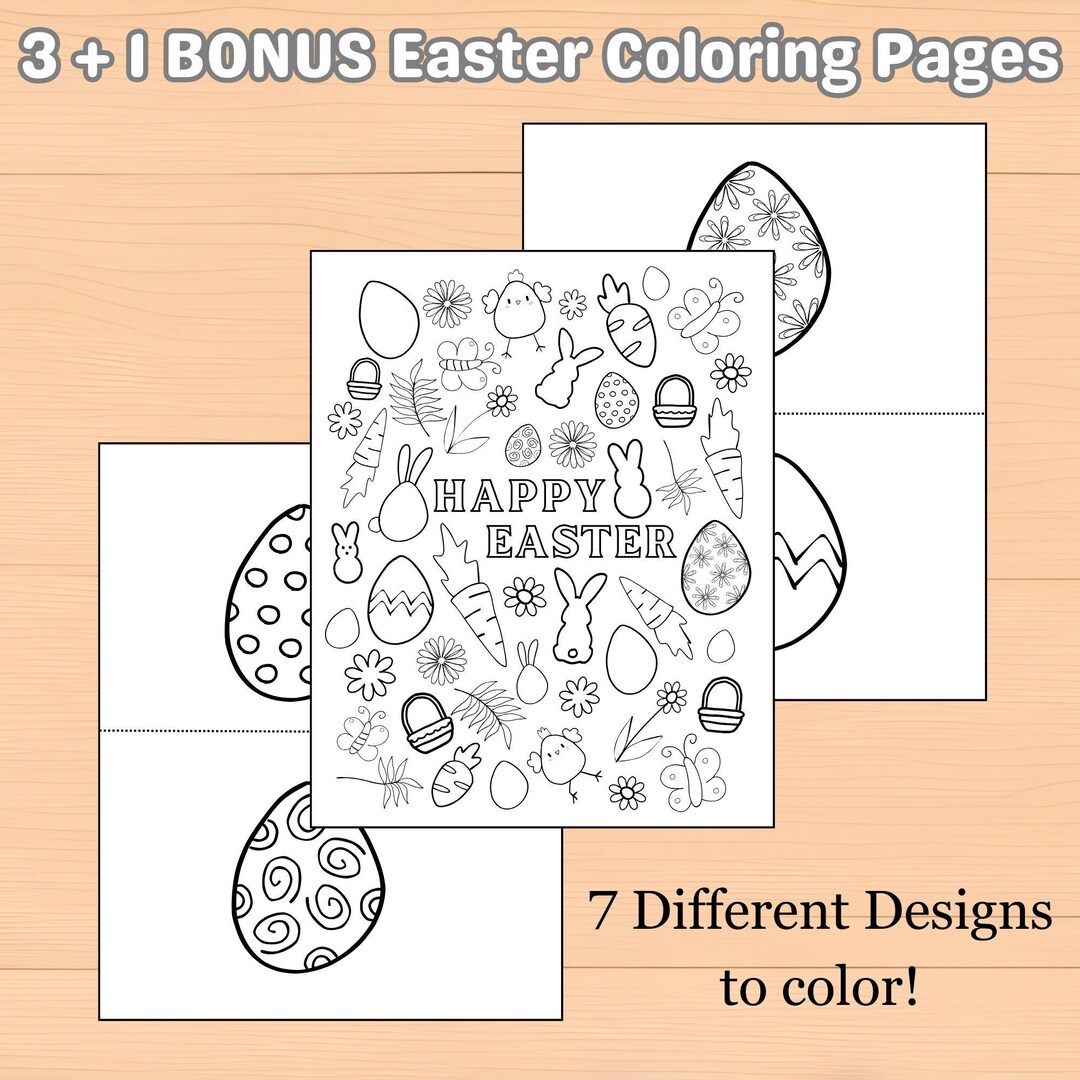 Printable Easter Coloring Pages for Kids (digital Download) - Etsy