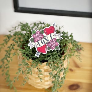Love Tattoo Vinyl Sticker 8x6cm Waterproof Vinyl Sticker Laptop Decal Phone Sticker Car Sticker Love Sticker Tattoo Sticker