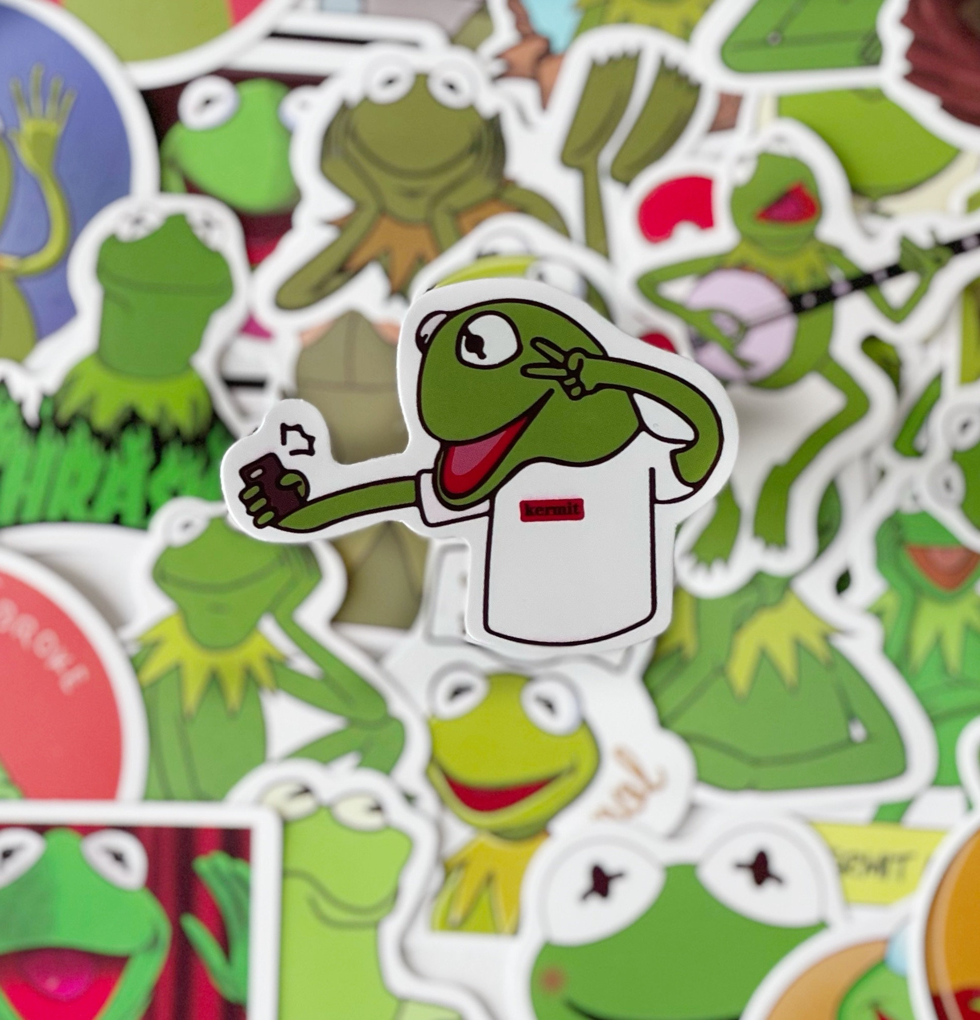 Kermit the Frog Sticker Bundle: Waterproof Muppets Stickers - Etsy