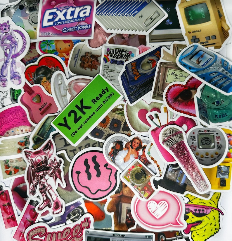 Y2K Aesthetic Sticker Bundle: 90s Throwback Stickers image 1