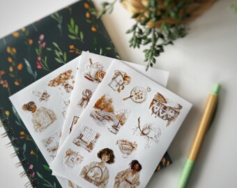 Cosy Autumn Sticker Sheets: Planner Stickers, Scrapbooking Stickers