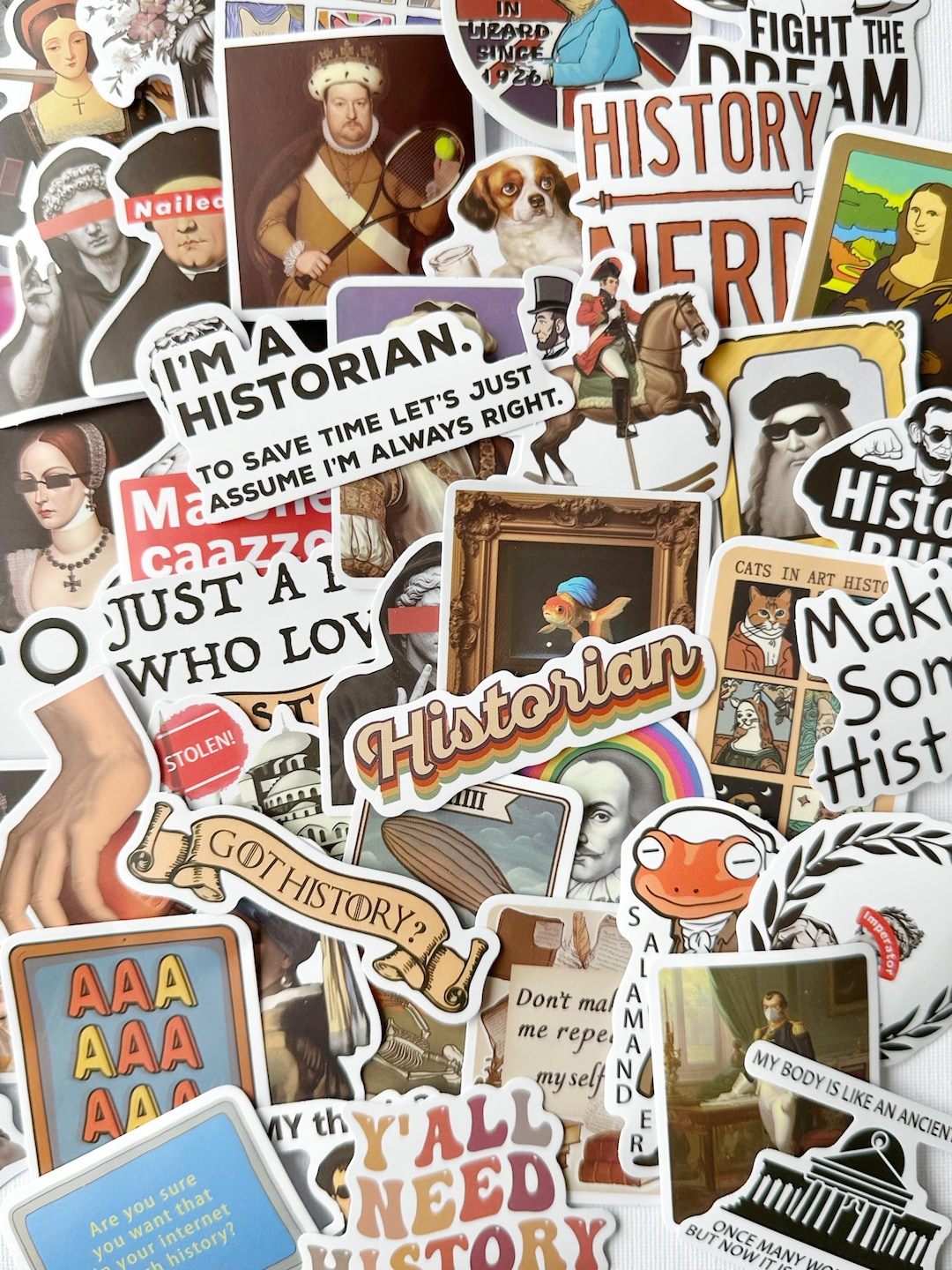Funny History Geek Vinyl Sticker Pack: Historian Laptop Decals - Etsy ...