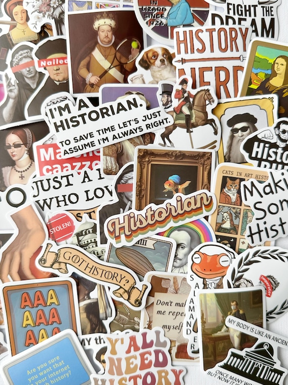 Funny History Geek Vinyl Sticker Pack: Historian Laptop Decals