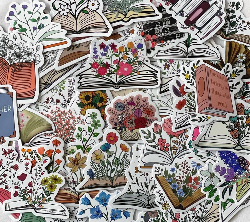 Pack d'autocollants pour amoureux des livres | Autocollants de lecture | Booktok Esthétique | Stickers en vinyle pour Kindle et ordinateur portable | Cadeau pour les lecteurs image 1