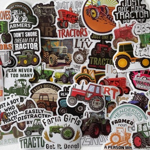 Paquete de pegatinas de tractores Regalo para amantes de los tractores Regalo para coleccionistas de tractores Regalo de tractor vintage Pegatinas para teléfono con botella de agua